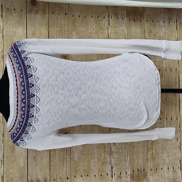 Free People Fair Isle Thermal Henley Top - Picture 8 of 10